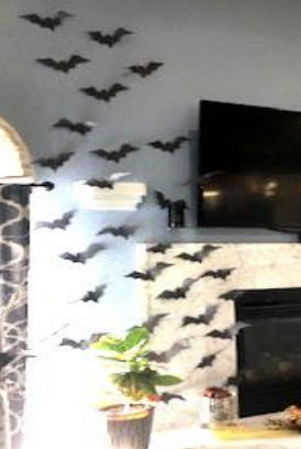 Bat decorations on the wall